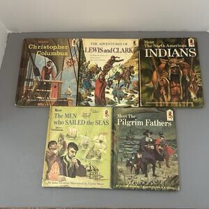 VTG Step Up Meet Books Explorers and American History HC 60s Children Lot Of 5
